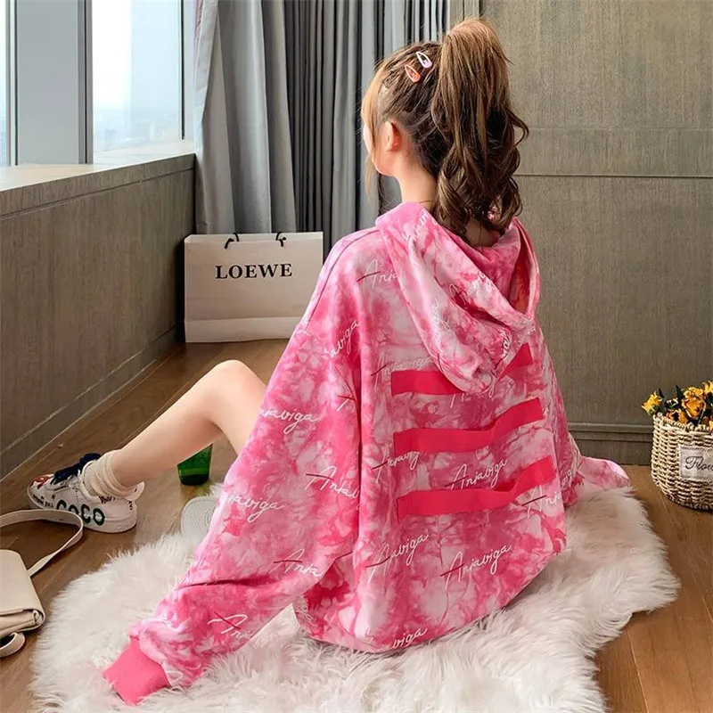 Ulzzang Женская Лоскутная Толстовка Harajuku печать с капюшоном Толстовка Осень bf с длинными рукавами свободный свитер толстовка женская