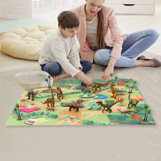 Play Mat Gym Mat Dinosaur Toy Action Figure Dino Park Realistic Dinosaur Model Tyrannosaurus Rex Educational Toys Kids Gifts 1