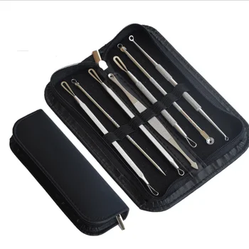 

Stainless Steel Silver Acne Pimple Blemish Extractor Blackhead Remover Tool Set Pore Cleansing Acne Treatment For Face Skincare