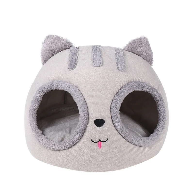 

Removable Cat Bed Warm Pet House Cave Winter Kitten Dog Cushion Mat Head Shaped s Kennel Nest Indoor Winter89