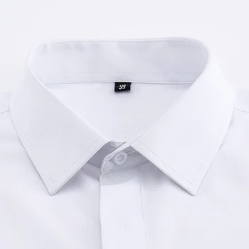 Men's Classic French Cuffs Solid Dress Shirt Fly Front Placket Formal Business Standard-fit Long Sleeve Office Work White Shirts 2
