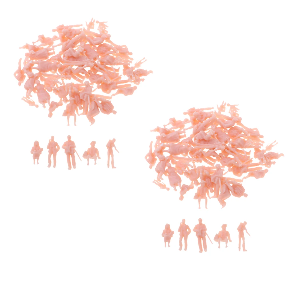 120pcs 1:87 HO Scale 15mm Human Unpainted People Figures ,Railway Street Models Sandtable Accessories