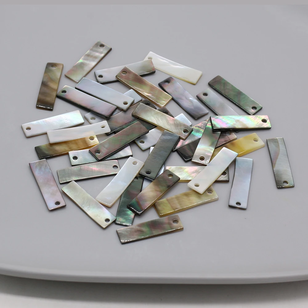 50PCS Wholesale Natural Freshwater Shell Rectangular Pendant For Woman Jewelry Making DIY Necklace Earring Accessory Gift