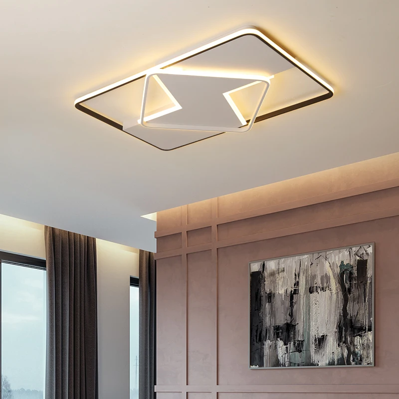 Chandelierrec AC90v-260v, Современные светодиодные люстры для гостиной, спальни, крытые низкие потолки, домашнее освещение, светодиодная люстра