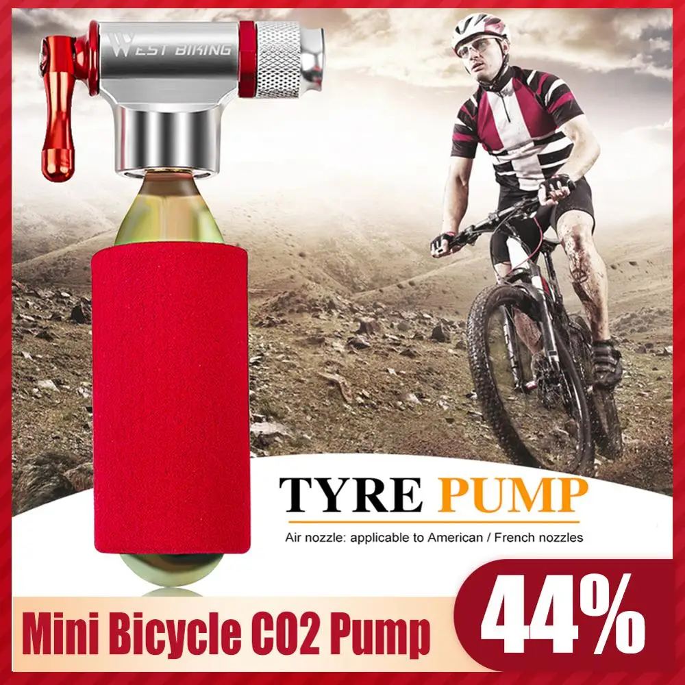 West Biking Mini Co2 Bicycle Pump Portable Aluminum Alloy Mtb Road Bike