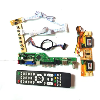 

For M190PW01 V2 V3 T.V53 controller board VGA HDMI AV USB RF Remote+Inverter+keyboard 4CCFL 30Pin LVDS LCD display panel DIY kit