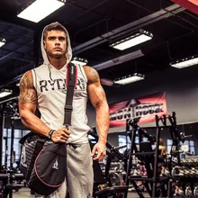 Muscle Brother, стиль, жилет с капюшоном, мужской, облегающий, тонкий, дышащий, без рукавов, для бега, спортивный, повседневный жилет