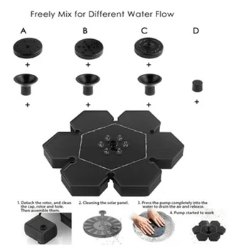 

Mini Solar Fountain 180mm ABS 450g 50-80cm 200L / h 110cm Solar Powered