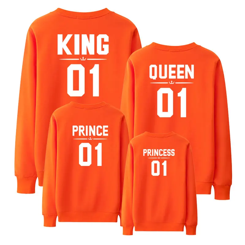 King queen 01; Одинаковая одежда для всей семьи; для папы, мамы, дочки, сына, мамы и меня; толстовка; Детские хлопковые уличные комплекты с надписями - Цвет: Color2