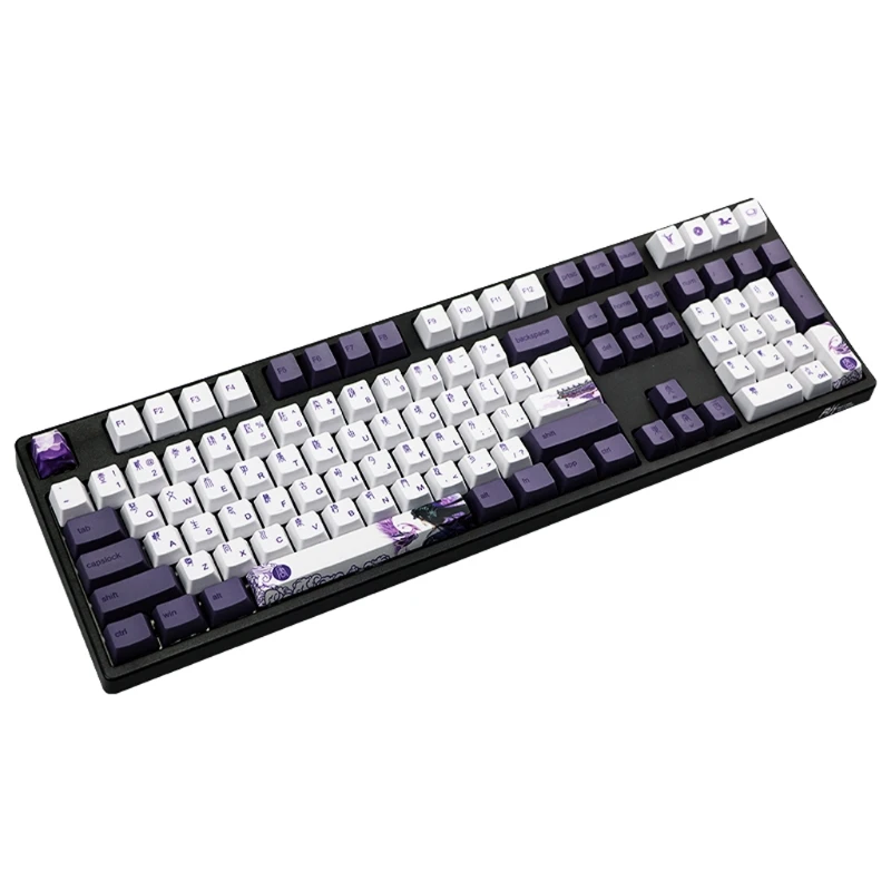 113 Keys Purple Datang Keycap PBT Sublimation Keycaps OEM Profile Mechanical Keyboard Keycap Chinese Style GK61 GK64 113 Keys Purple Datang Keycap PBT Sublimation Keycaps OEM Profile Mechanical Keyboard Keycap Chinese Style GK61 GK64