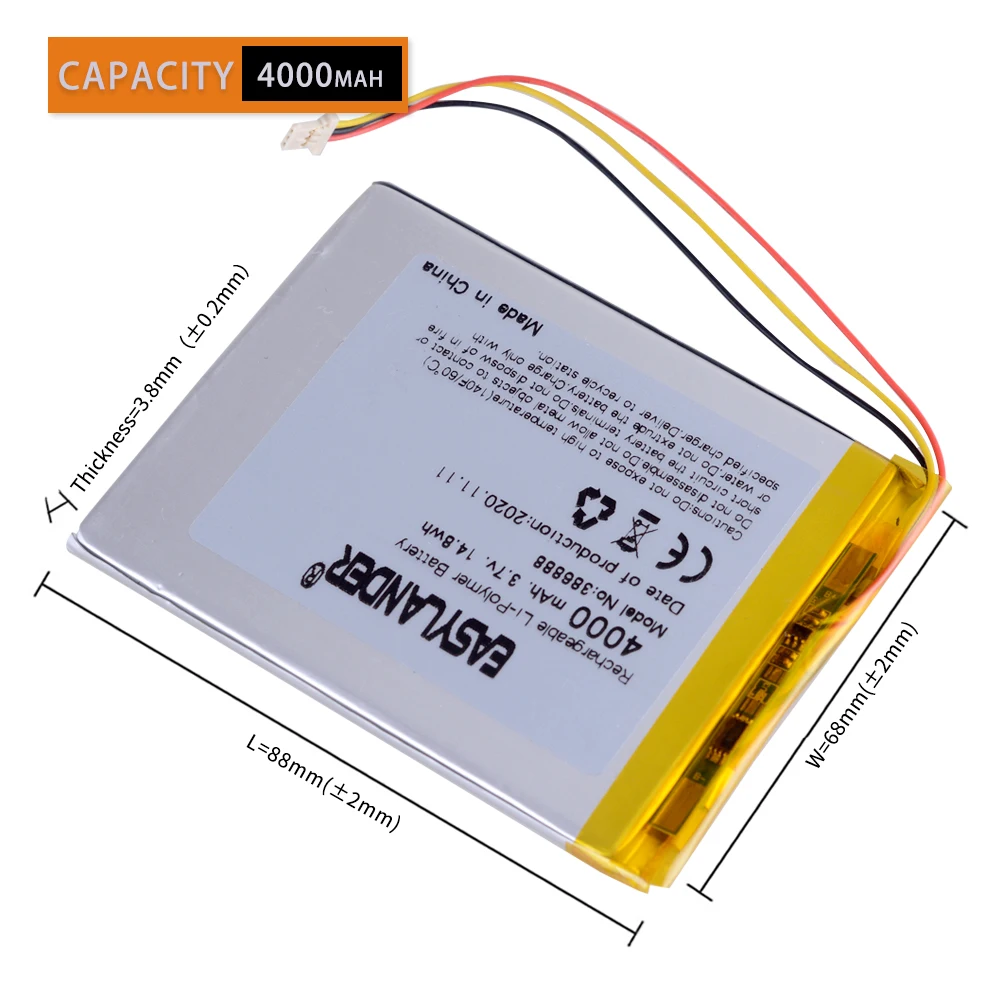 Bateria Universal Li-ion para Tablet pc Thread 386888 3.7v 4000mah 357090 E-book Onyx Boox Darwin 3 - Image 6