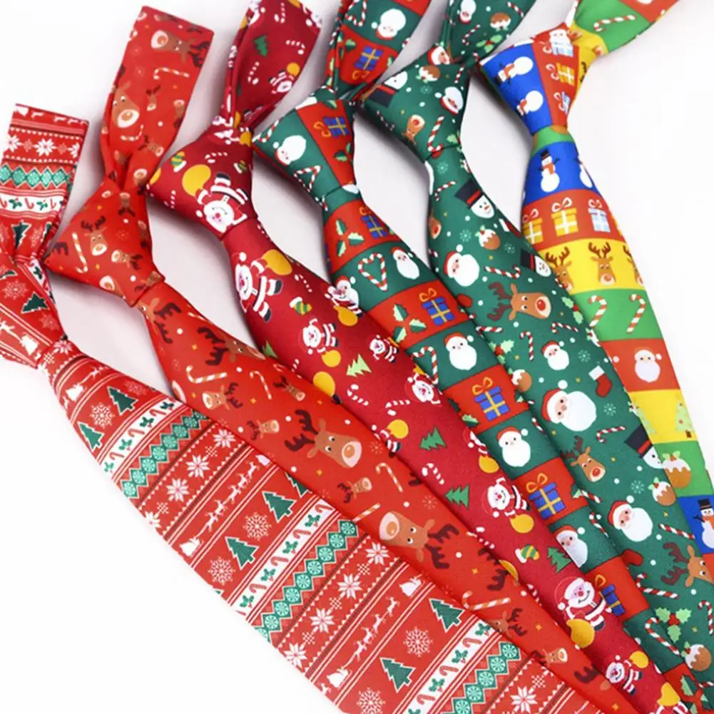 3 шт., лидер продаж новогодний галстук Мужская мода Повседневная Снежинка печати полиэстер шеи мужские галстуки Рождественский Узор