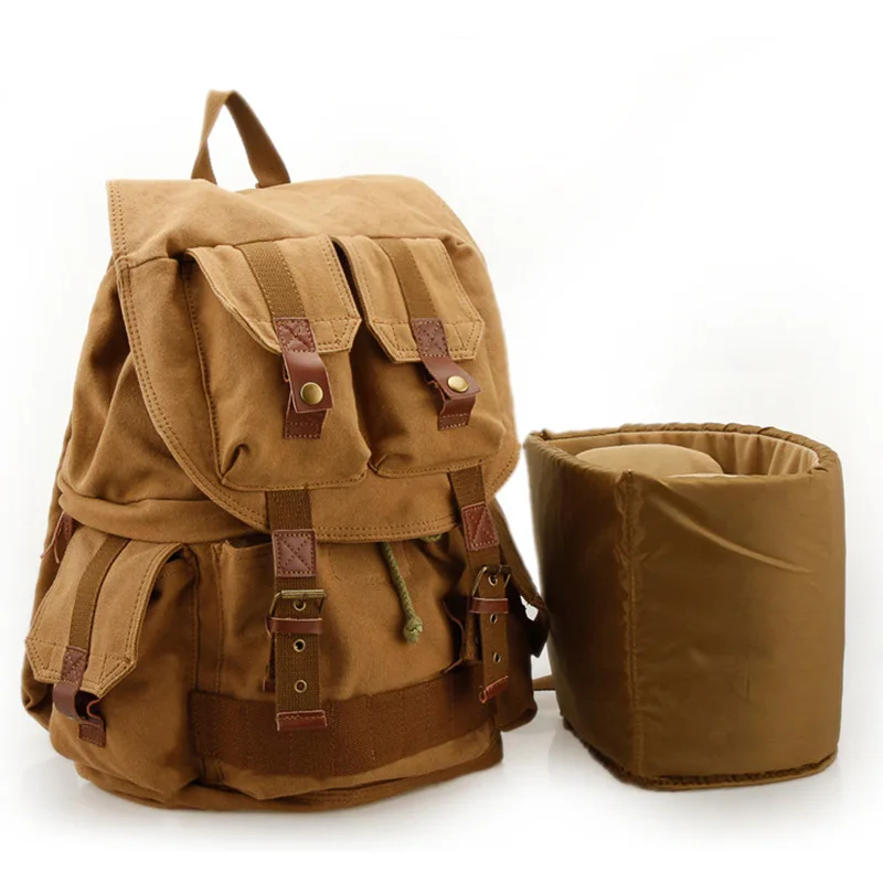 

Men's SLR Camera Bag Backpack Photography Canvas Bag Large Capacity Digital Bag