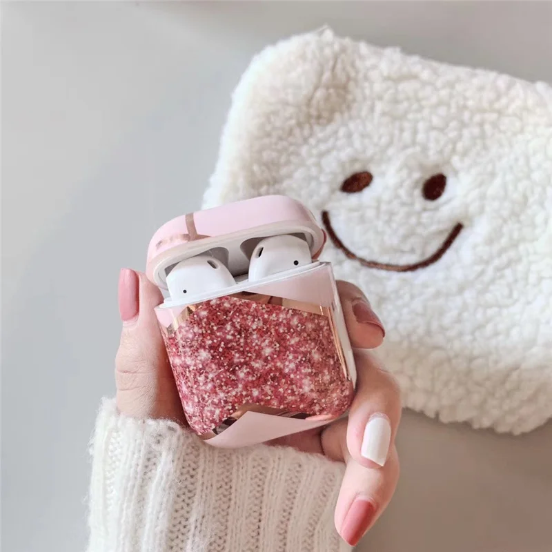 Геометрический мраморный чехол для Airpods 1 2 чехол Bluetooth чехол для наушников Мягкий силиконовый чехол защитный чехол для Airpods