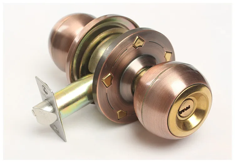 Входная дверь Konb Entry Lockset кнопочные дверные ручки из полированной латуни с 3 ключами