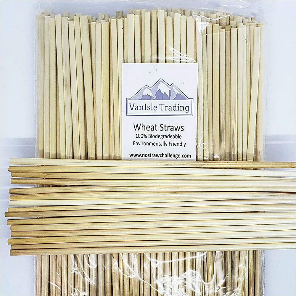 50/100pcs natural wheat straw 100% biodegradable straws