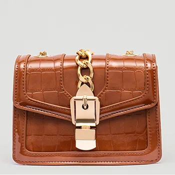 

Women Crocodile pattern Leather Small Top Handle Satchel Daily Work Tote Shoulder Bag Large Capacity