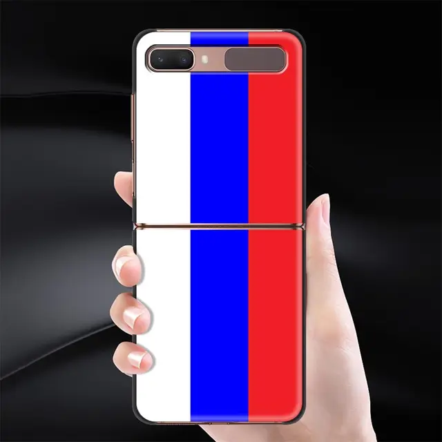 Phone Case For Samsung Galaxy Z Flip Cover ZFlip 3 5G Cover Black Hard Shell Back Luxury Capa Fundas Russia Spain France Line B02