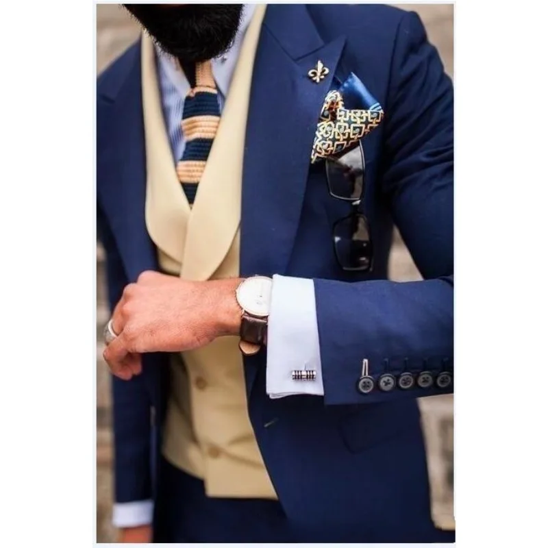 Классические свадебные смокинги с пиковым лацканом облегающие костюмы для