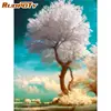 RUOPOTY Winter snow sceney Oil Painting By Number Kits Diy Framed On Canvas tree Landscape Picture By Number Craft ► Photo 2/6