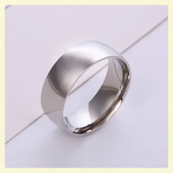 

Titanium Steel Ring Finger 8mm Inner and Outer Arc Bright Surface Stainless Steel Ring Foreign Trade