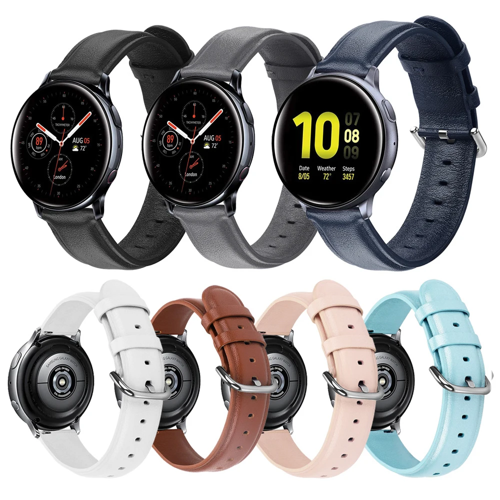 Кожаный ремешок для samsung Active2 44 мм 40 мм SM-R820 R830 R500 R600 R810 Galaxy Watch 42 Active 2 наручный браслет ремешок для часов