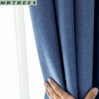 

100% Shading Rate Blackout Curtains for Living Room Solid Color Ready Made Night Curtains for Bedroom KitchenBlinds Drapes