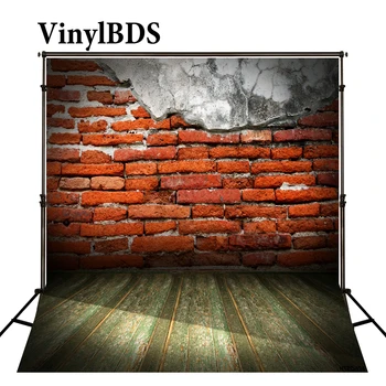 

VinylBDS Photography Backdrops Old Red Brick Wall Wood Brick Wall Backgrounds For Photo Studio