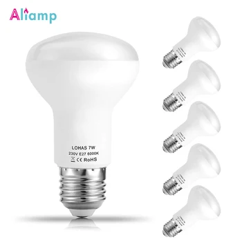 

E26 E27 Led Light Bulb Reflector LED Bulbs 7W Screw Light Replace 60W 560Lm Daylight 6000K Night Lamps, [Energy Class A+] 5PACK