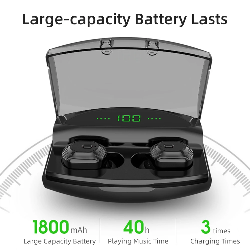 TWS Bluetooth Headset Earbuds LED Display Charging Case Earphone Sport 8D Surround Headsfree Mini For Samsung iPhone Portable
