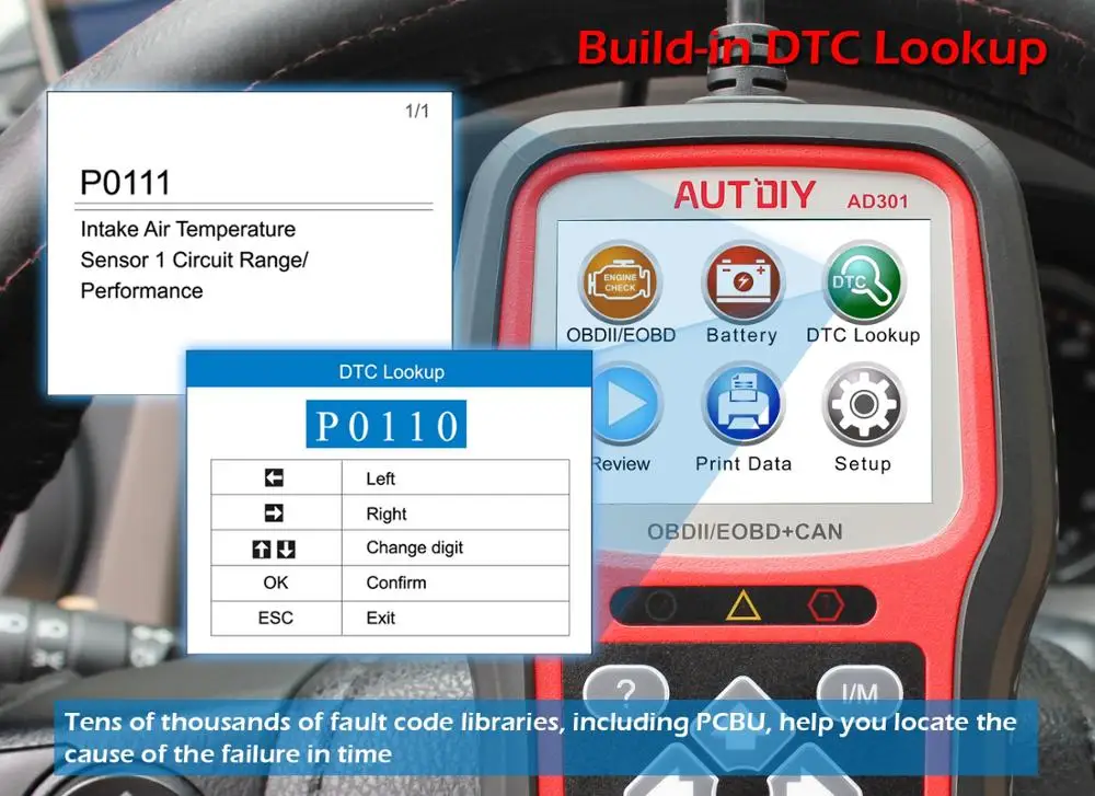 Новейший OBD2 сканер Профессиональный автомобильный диагностический инструмент AUTDIY AD301 EOBD код считыватель автомобильный двигатель проверка OBDII может сканировать инструменты
