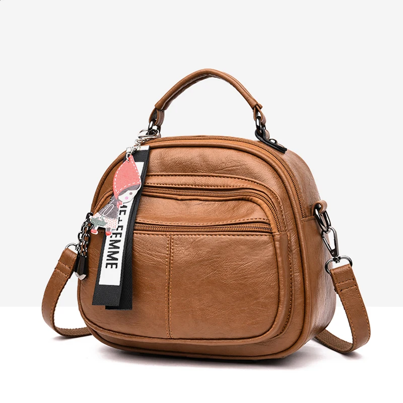 

Designer Vintage Soft PU Leather Backpack Women Multi-Function Anti Theft Small Backpack Purse Female Ladies Shoulder Bag Girl