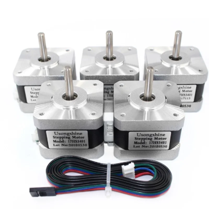 

5pcs 17HS3401 Nema 17 Stepper Motor 4-lead 42 motor 42BYGH 1.3A for CNC Laser 3D printer motors