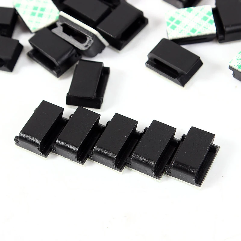 Wire Clip Black Car Tie Rectangle Cable Holder Mount Clamp self adhesive 50 PCS 
