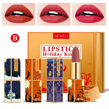 

New Western Festival Party Lipstick Set Color Lip Gloss Lip Balm Care Nutural Lasting Easy To Apply Beauty Make up W1