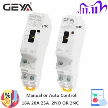 

GEYA Manual Control Household Contactor Din Rail Type Modular Contactor 2P 16A 20A 25A 2NO or 2NC 220V