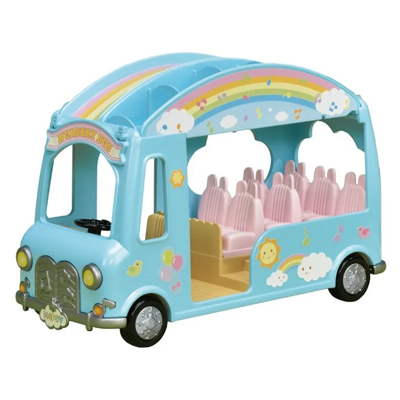 BEST QUALITY Sylvanian Families Toy Sylvanian Families Rainbow School Bus Children GIRL'S Play House Kindergarte