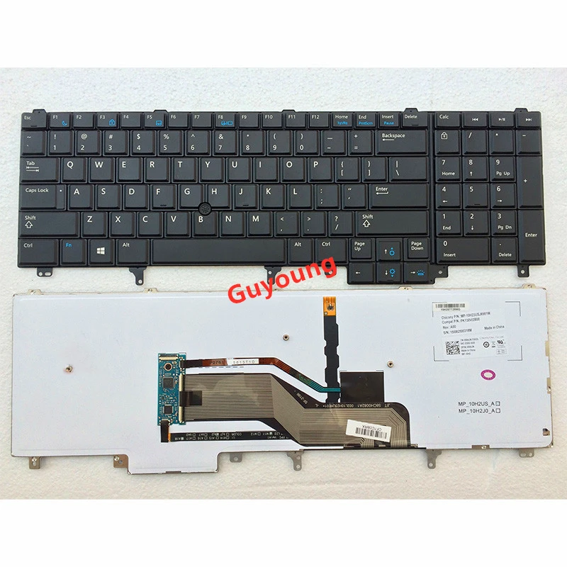 Сменная английская клавиатура для Dell Latitude E5520 E5520M E5530 E6520 E6530 E6540 черная с