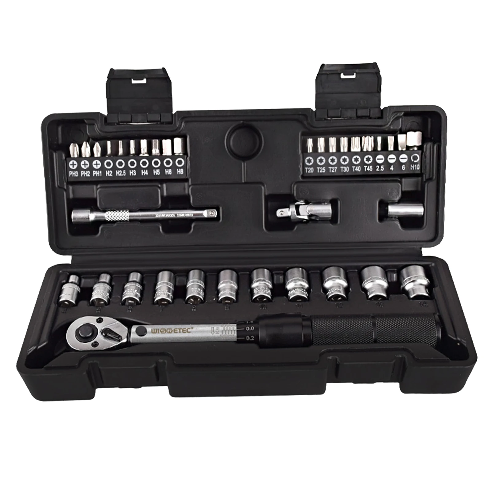 

Set of 35 1/4' Drive Ratchet 2 to 20 Nm Torque Wrench Set & Storage Box,Dual-Direction Adjustable