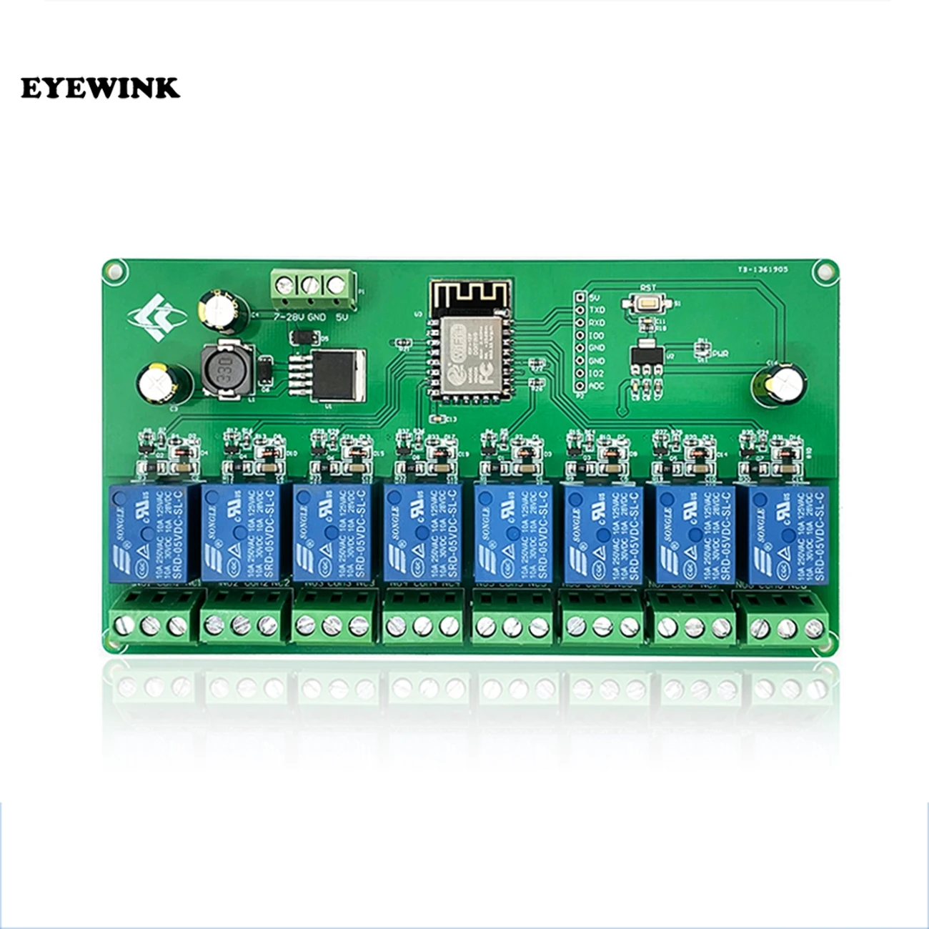 ESP8266 WIFI 8 channel relay module esp-12f development board power supply 5V/7-28V | Электронные компоненты и