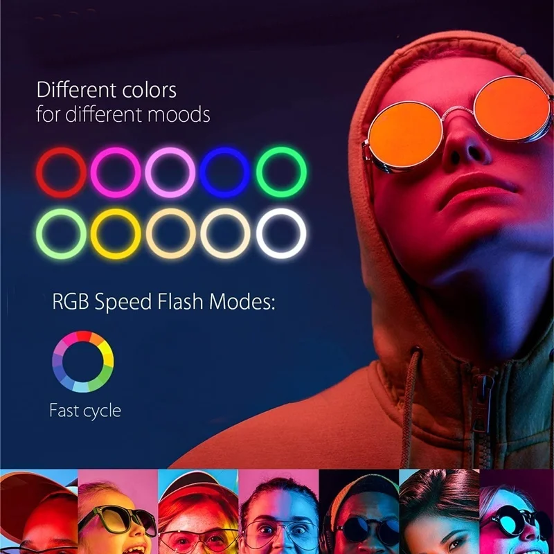 Tongdaytech 하트 밝기 조절 RGB LED 셀카 링 필 라이트, 사진 링 램프 삼각대, 메이크업 비디오 라이브, 셀룰러