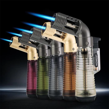 

HONEST Blue Gas Flame Torch Turbo Lighter Spray Gun Gas Lighter Butane Cigar Cigarette Lighters Windproof Plastic Outdoor Tools