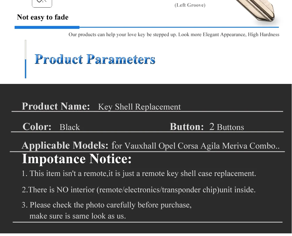 Keyforkess 2 Tasti Auto Chiave A Distanza di Caso di Shell per Opel Vauxhall Corsa c Meriva astra h j g d Combo chiavi di Auto Fob Micro Interruttore - Ha5858388366346b6b9f4b1572519efb4w