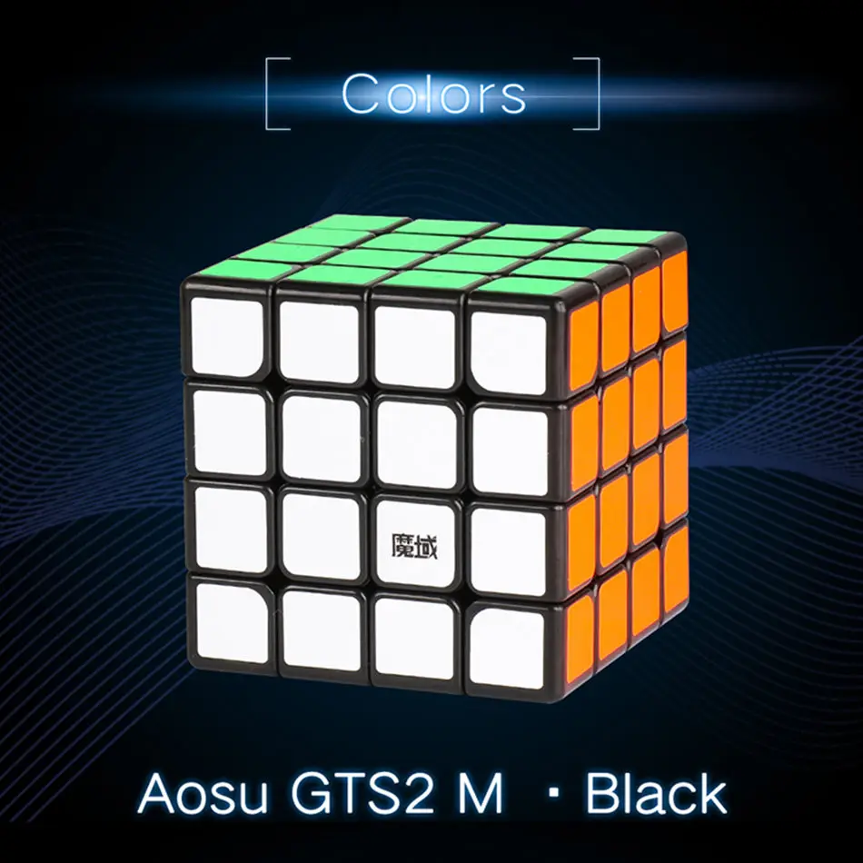 Moyu Aosu GTS2M MoYu GTS2 4x4x4 Cube и V2 4x4 Магнитный куб головоломка Профессиональный Aosu GTS 2 м скоростной куб Развивающие игрушки для детей - Цвет: GTS2 M Black
