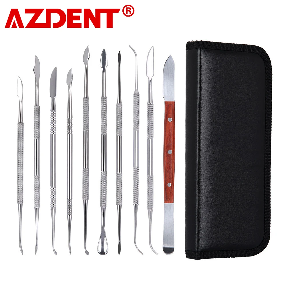 Azdent 10pcs/set Dental Sculpture Knife Dentistry Spatula Plaster Knife