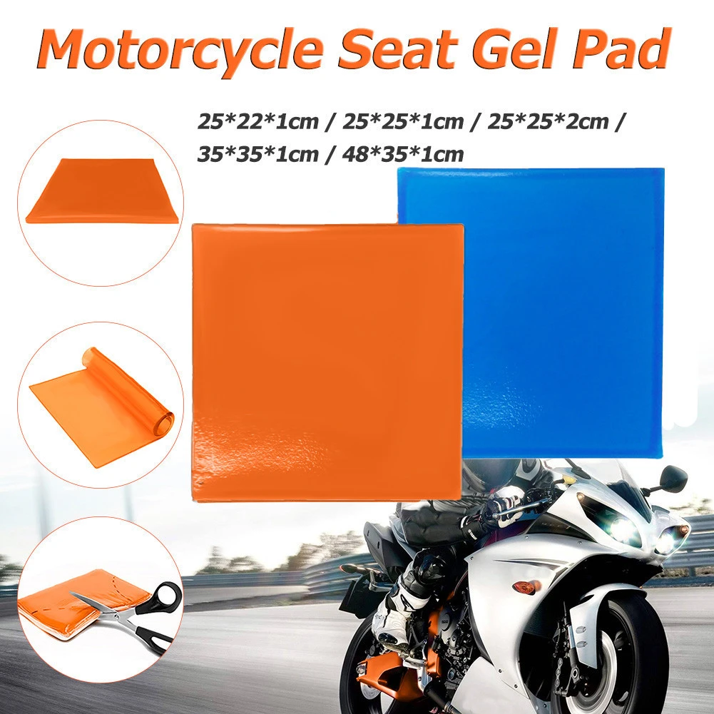 1 Motorcycle Seat Gel Pad Shock Absorption Mat Comfortable Elastic Fiber Cushion