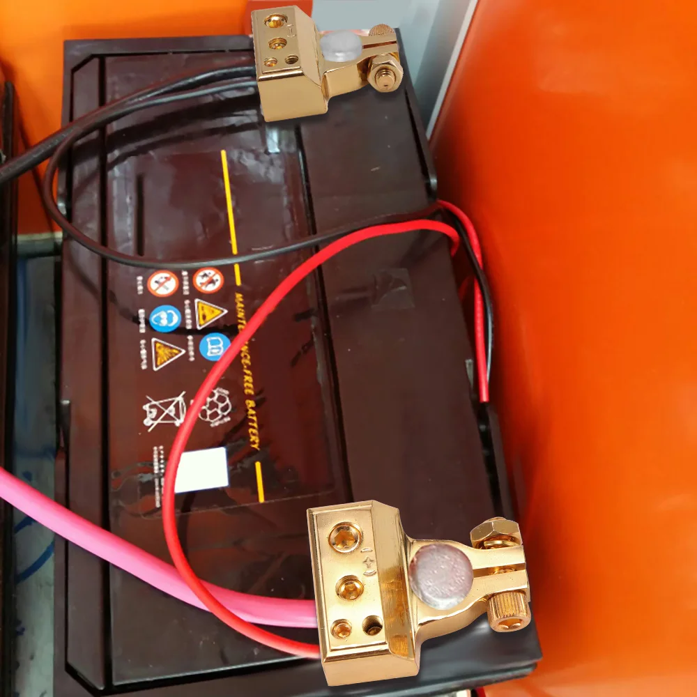 2 шт. позолоченный металлический манометр автомобильный аккумулятор положительный отрицательный безопасный аккумулятор терминал калибр золотой Электрический разъем продвижение