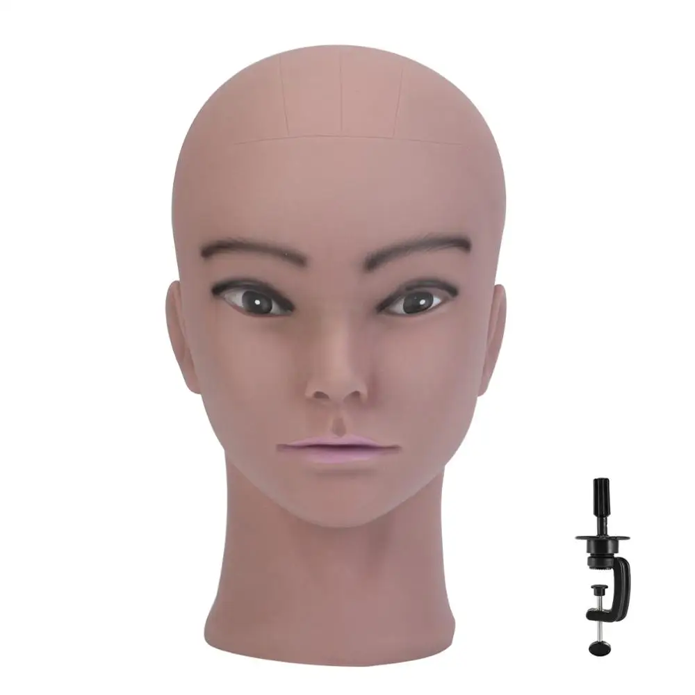 

20'' Afro Bald Mannequin Head Wig Making Styling Displaying Practice Hairdressing Cosmetology Manikin With Clamp