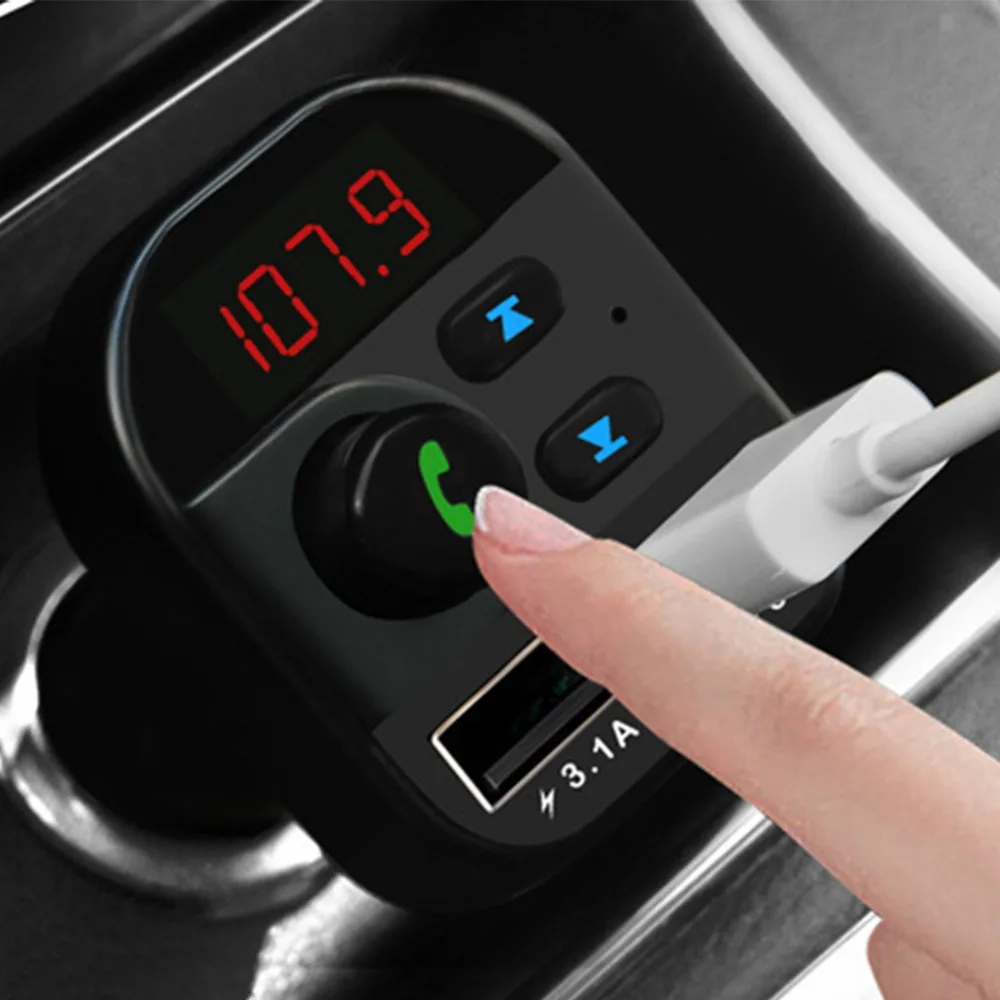 Автомобильное зарядное устройство с двумя usb-разъемами, Bluetooth, fm-передатчик, mp3-плеер, радио, адаптер, комплект