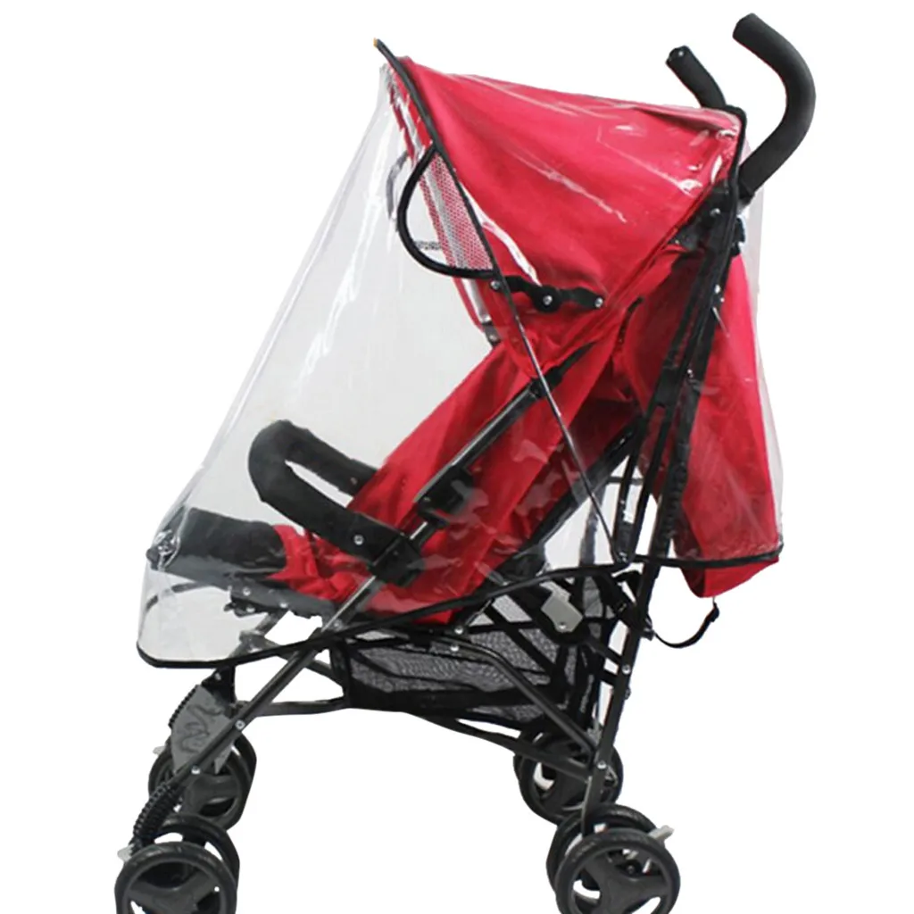 Детская коляска с дождевиком, водонепроницаемая детская коляска, повседневные прозрачные аксессуары для коляски, цельный чехол с сеткой - Цвет: White S